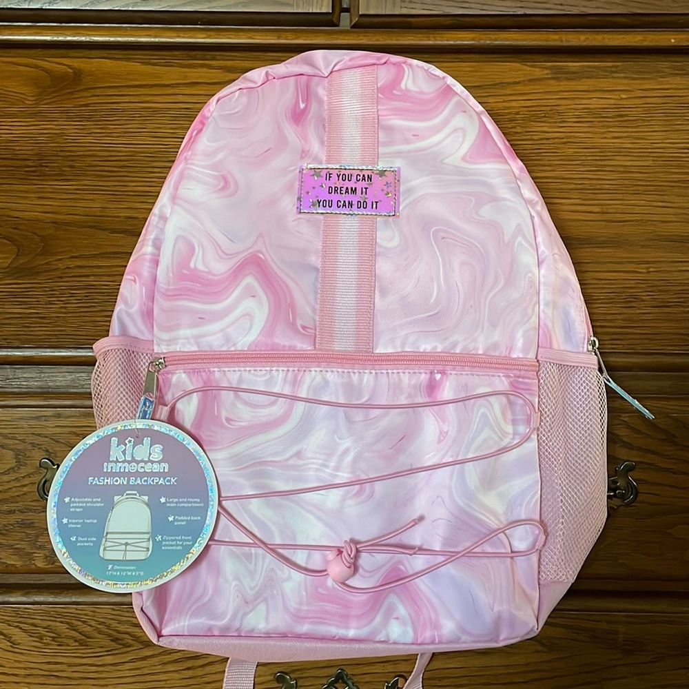 Inmocean Swirly Pink Kids Backpack NWT